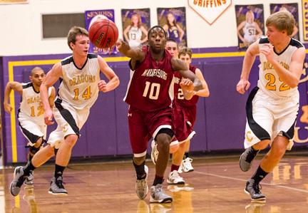 (Photo by Andrew Mather, digitalBURG) The Tigers lost to Cameron 50-41 on Tuesday to begin the Kearney tournament. Warrensburg beat the Savannah Savages 57-55 Friday to claim fifth place in the tournament.