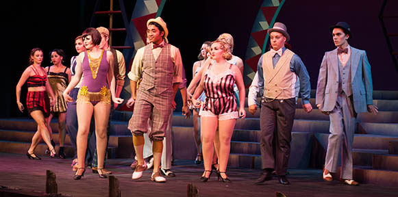 PHOTOS BY BRANDON BOWMAN / PHOTO EDITOR
Velma Kelly, front left, and company start the show with the energetic number “All That Jazz” Monday night at the Highlander Theatre.