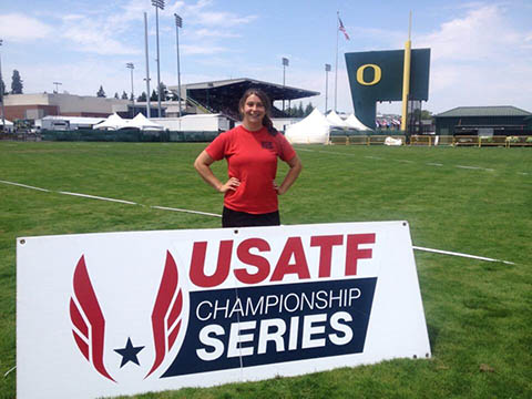 PHOTO VIA HEAVIN WARNERS FACEBOOK PROFILE
Heavin Warner poses for a photo at the USATF Championship Series competition on the campus of the University of Oregon in Eugene, Oregon.