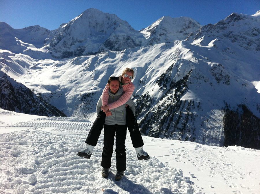 PHOTO+SUBMITTED+BY+LINDSAY+BIRKE%0ALindsay+Birke+and+her+German+sister+Hannah+pose+for+a+photo+during+a+ski+trip+to+Italy.