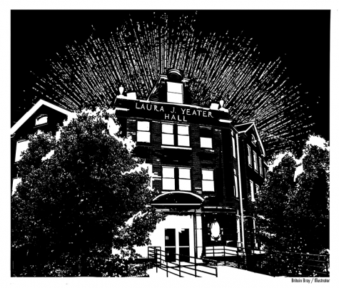 The Laura J. Yeater Hall facade. (Illustration by Britain Bray, illustrator)