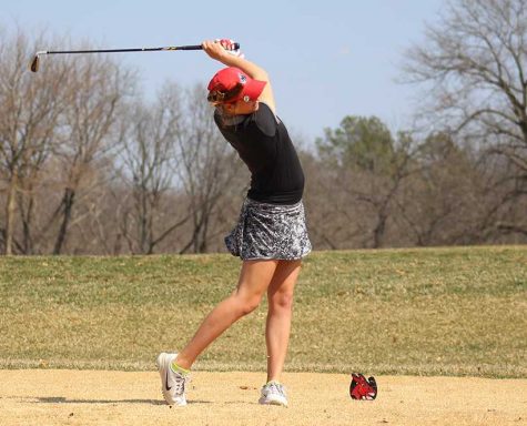Photo by Jason Brown/Managing Editor
Freshman Molly Saporito earned her best finish of her career taking third place at the Jennies Golf Invitational Tuesday at Mules National Golf Course. 