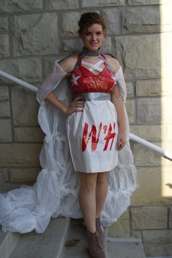 Participants will create outfits similar to this using recycled materials.
(Photo courtesy of Fashion Business Association)