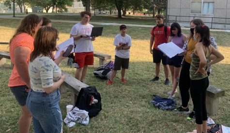University of Central Missouri a cappella organization for students, the RainbowTones, prepare for their next show on Oct. 30. 
Audio clip below features RainbowTones practicing. 