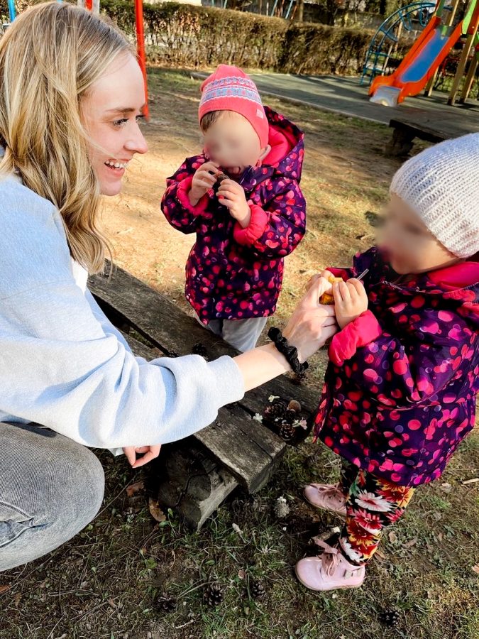 Allina Robie gives juice boxes to children she works with in Ukraine. "I knew moving here would be a risk," Robie said. "I also knew that war creates more orphans. Whether because of death, poverty, displacement or fear - there would be more vulnerable children because of this war.