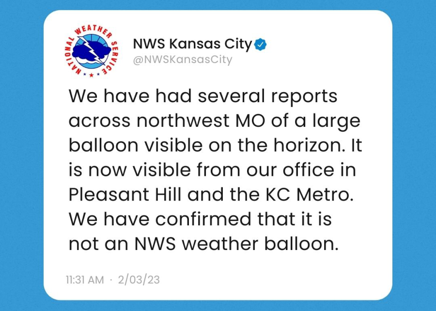The National Weather Service in Kansas City confirmed in a Tweet that the weather balloon seen over the northland was not a NWS weather balloon.