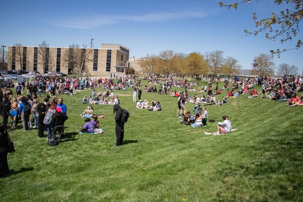 Office of Student Activities hosts a watch event on the lawn of JCKL for the solar eclipse on April 8. There
were more than 300 students, staff and faculty in attendence.