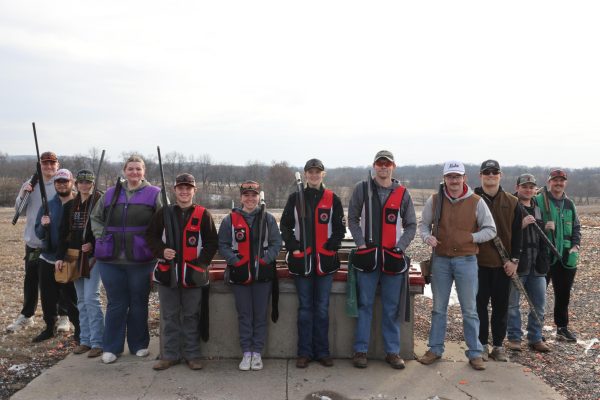 Members of the UCM trap shooting team for the 2025 - 2026 school year pose for a picture at the range on Feb. 4. The UCM Trap & Skeet Range is located at 454 E. Division Rd.