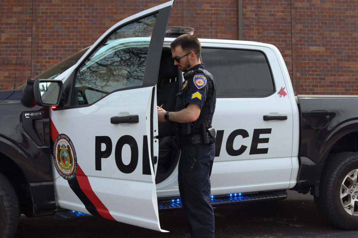 Sergeant Davis Johnson prepares for his shift. Davis has been working with public safety since 2018.